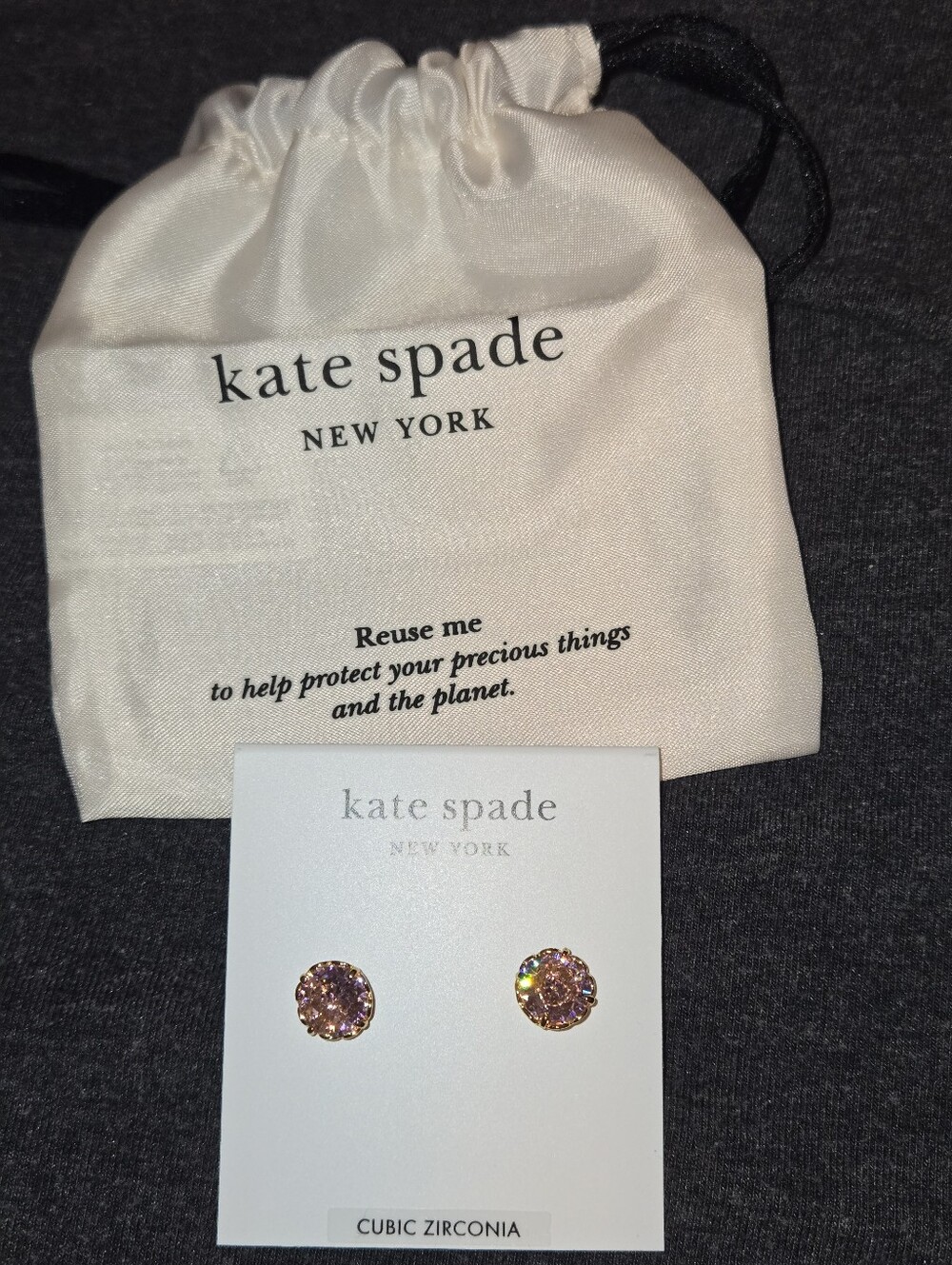 Kate Spade Sparkle Round Earrings With Dust Bag